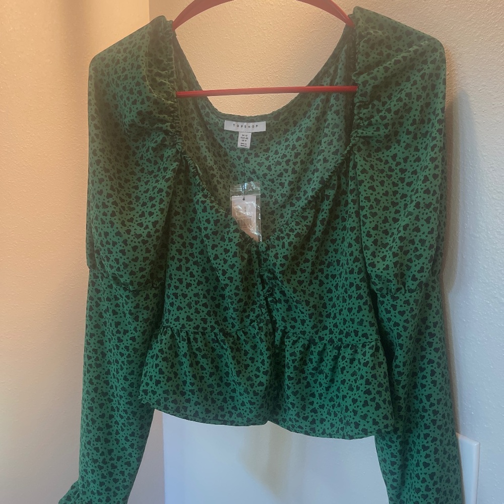 Top shop green blouse